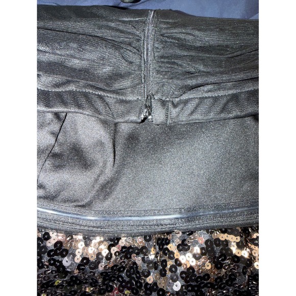 Sequin Hearts Black Strapless Beaded Sequin Party Dress Size 9 Empire Waist - Picture 7 of 9